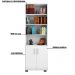 Estante de Livros para Escritório Home Office Portas Pequenas Alf Branco Texturizado - Gran Belo