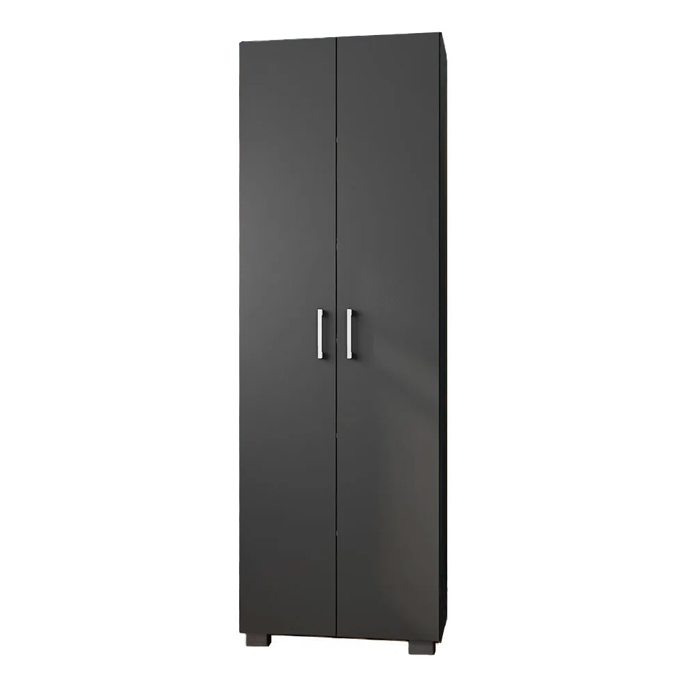 Estante de Livros para Escritório MDP Texturizado Home Office Portas Grandes Alf Preto G47 - Gran Belo