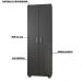Estante de Livros para Escritório MDP Texturizado Home Office Portas Grandes Alf Preto G47 - Gran Belo