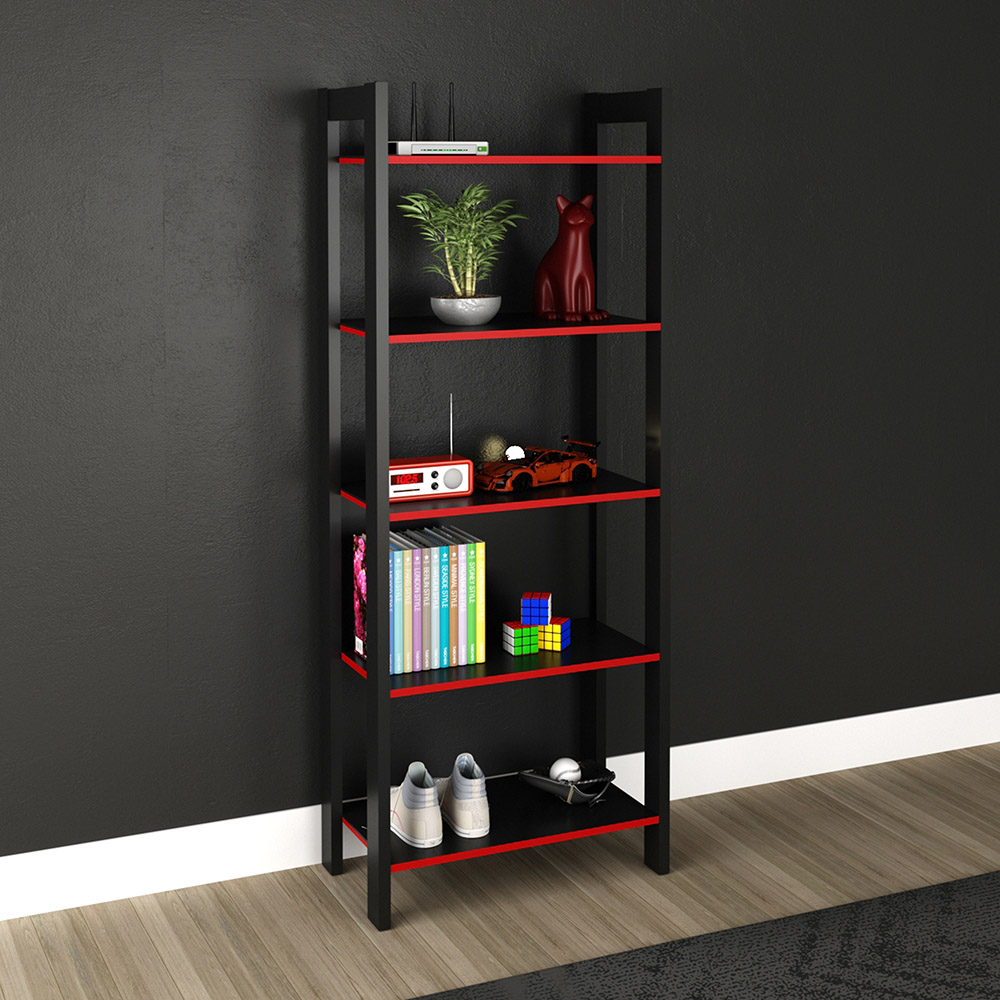 Estante para Escritório Home Office Gamer ME4166 MDP Preto/Vermelho G69 - Gran Belo