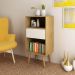 Estante para Escritório Sala de Estar E1715 MDP Natural/Off White G69 - Gran Belo