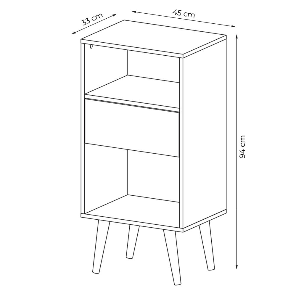 Estante para Escritório Sala de Estar E1715 MDP Natural/Off White G69 - Gran Belo