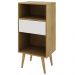 Estante para Escritório Sala de Estar E1715 MDP Natural/Off White G69 - Gran Belo