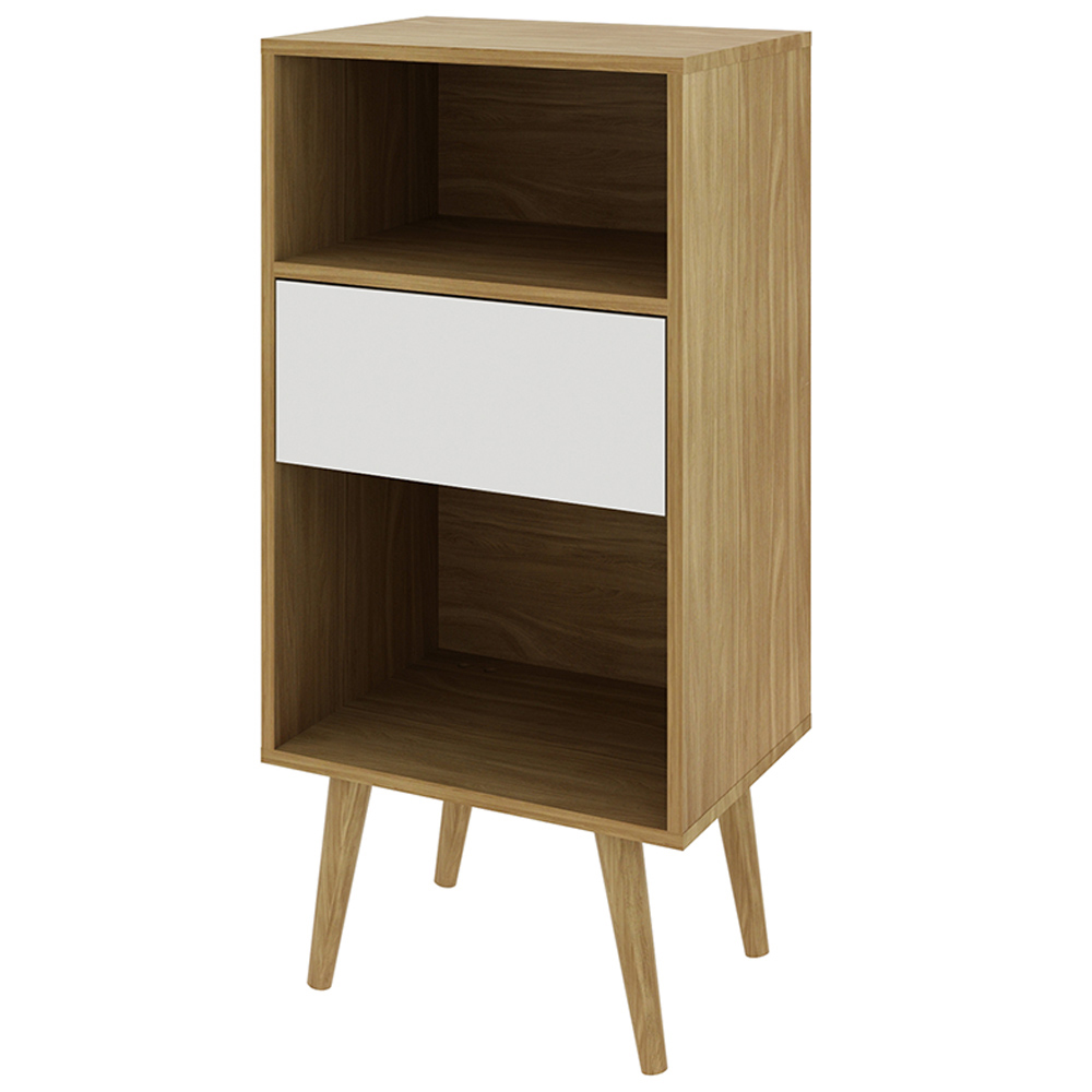 Estante para Escritório Sala de Estar E1715 MDP Natural/Off White G69 - Gran Belo