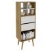 Estante para Escritório Sala de Estar E1716 MDP Natural/Off White G69 - Gran Belo