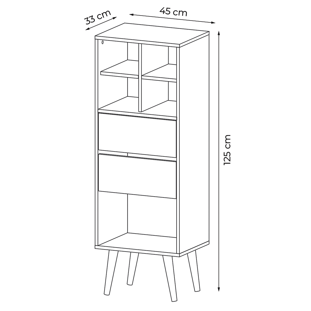 Estante para Escritório Sala de Estar E1716 MDP Natural/Off White G69 - Gran Belo