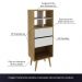 Estante para Escritório Sala de Estar E1716 MDP Natural/Off White G69 - Gran Belo