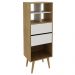 Estante para Escritório Sala de Estar E1716 MDP Natural/Off White G69 - Gran Belo