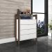Gaveteiro Armário para Escritório Home Office AZ1012 MDP Branco/Nogal G69 - Gran Belo