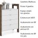 Gaveteiro Armário para Escritório Home Office AZ1012 MDP Branco/Nogal G69 - Gran Belo