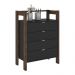 Gaveteiro Armário para Escritório Home Office AZ1012 MDP Preto/Nogal G69 - Gran Belo