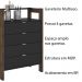 Gaveteiro Armário para Escritório Home Office AZ1012 MDP Preto/Nogal G69 - Gran Belo