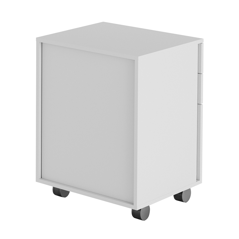 Gaveteiro com Chave para Escritório Home Office ME4148 MDP Branco G69 - Gran Belo