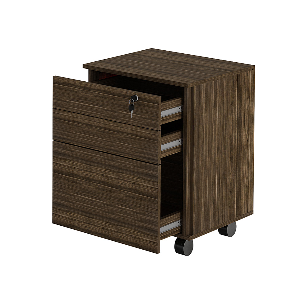 Gaveteiro com Chave para Escritório Home Office ME4148 MDP Nogal G69 - Gran Belo