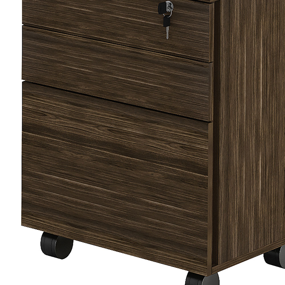 Gaveteiro com Chave para Escritório Home Office ME4148 MDP Nogal G69 - Gran Belo