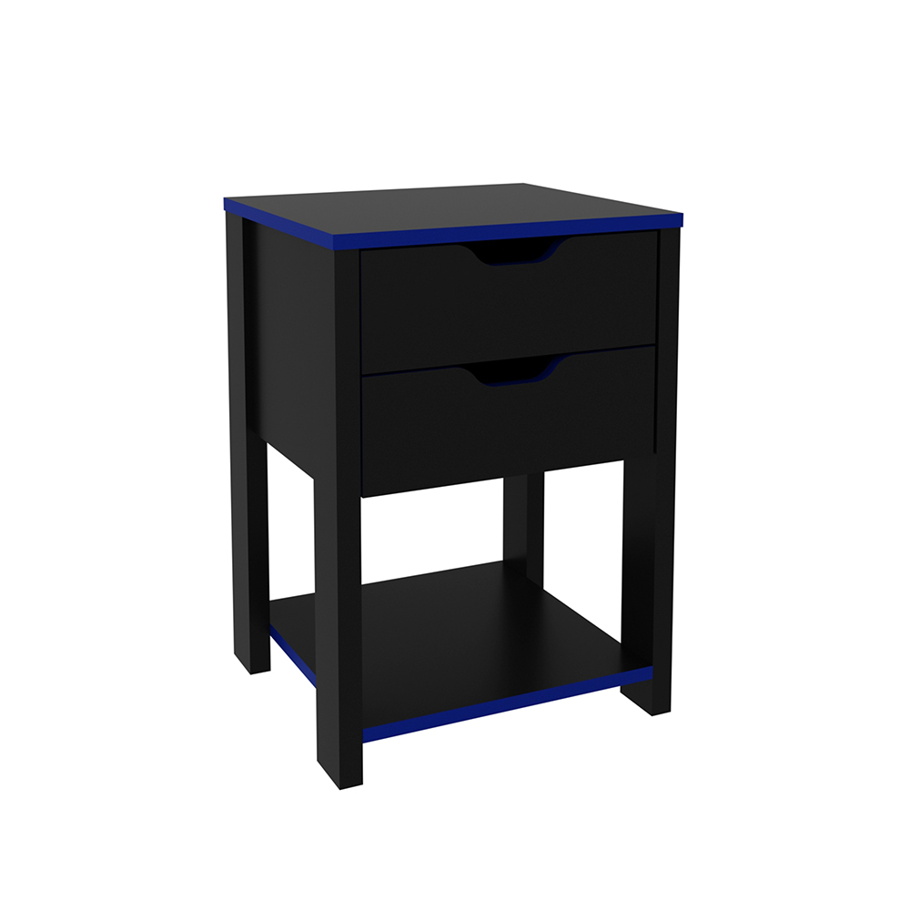 Gaveteiro para Escritório Home Office Gamer ME4163 MDP Preto/Azul G69 - Gran Belo
