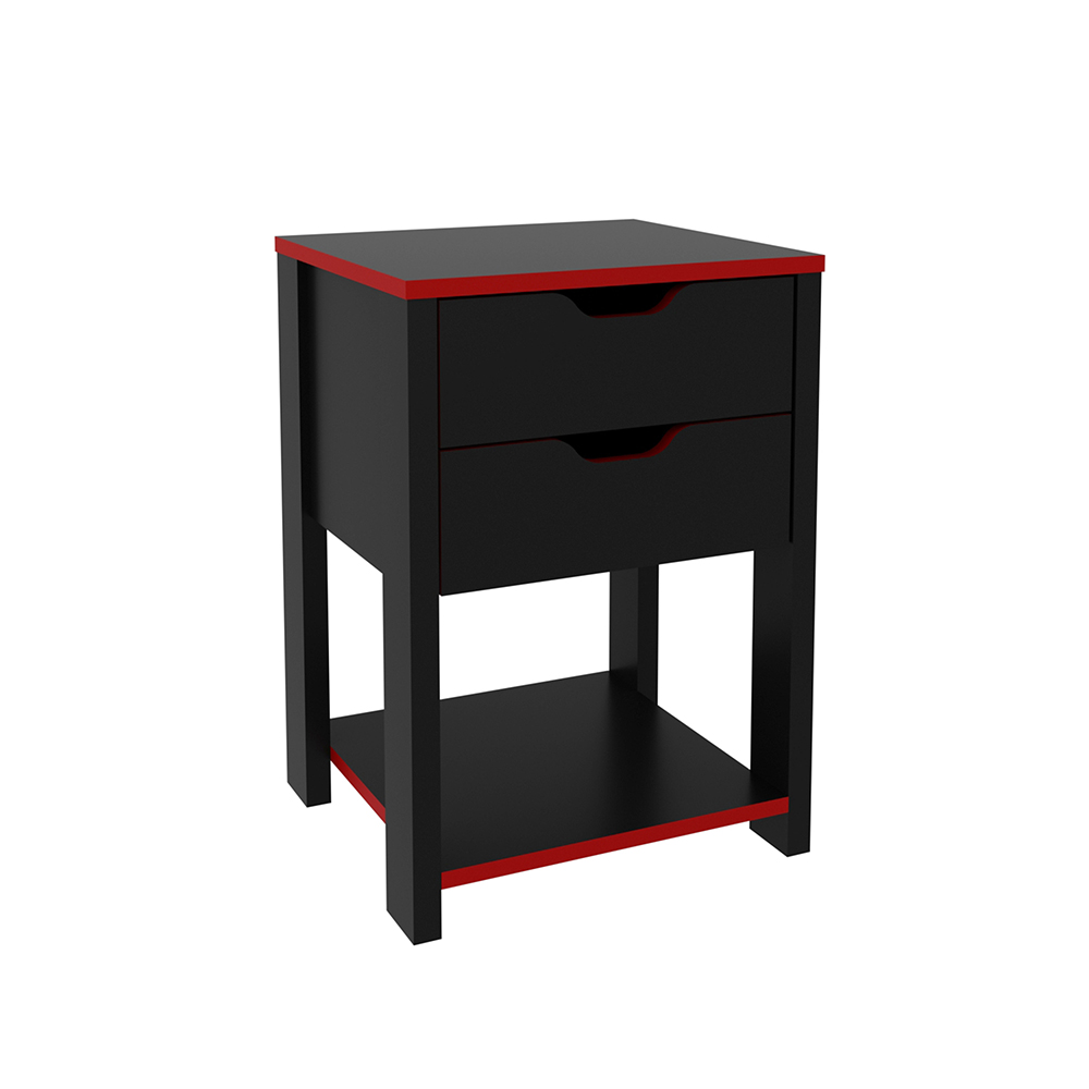 Gaveteiro para Escritório Home Office Gamer ME4163 MDP Preto/Vermelho G69 - Gran Belo