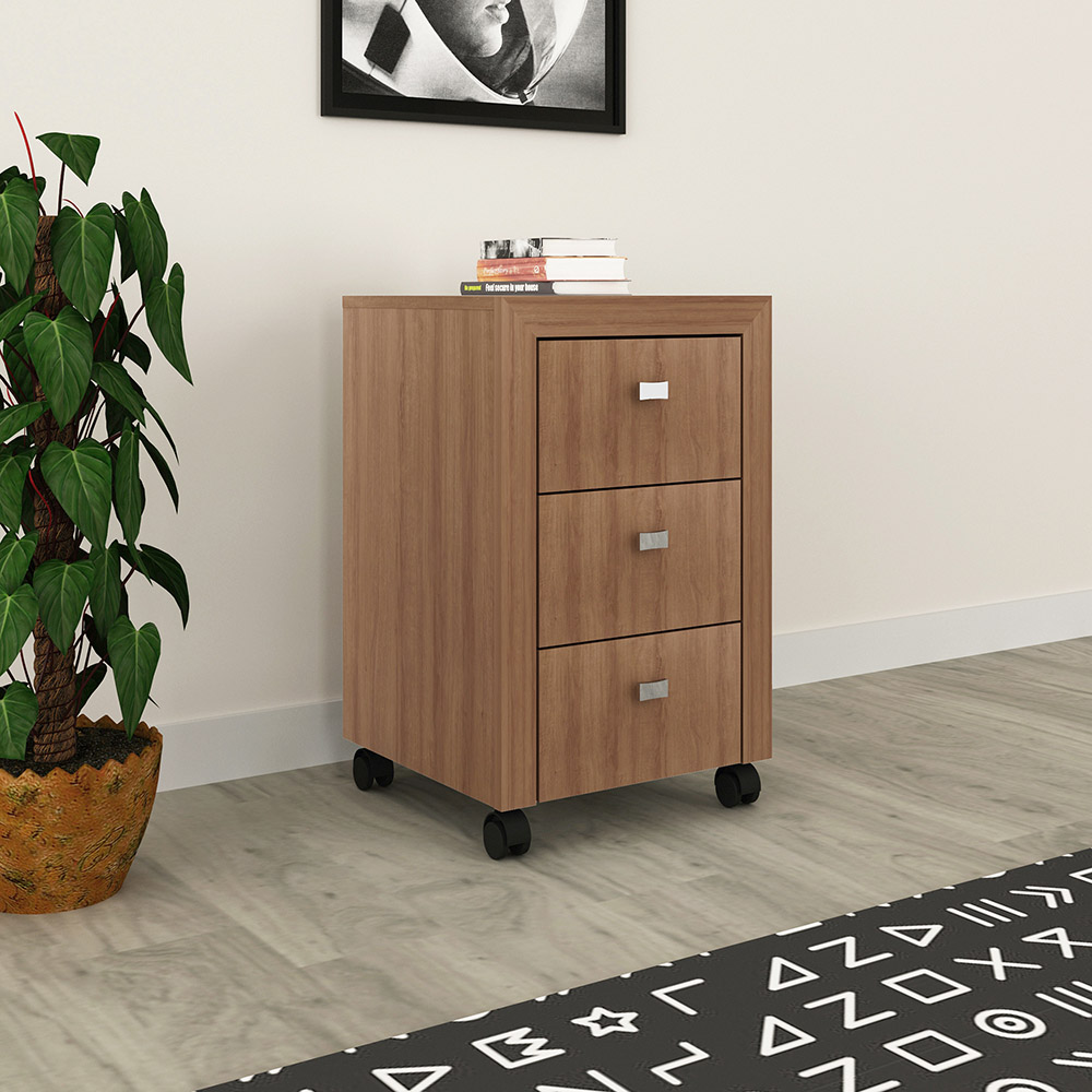 Gaveteiro para Escritório Home Office ME4108 MDP Amendoa G69 - Gran Belo