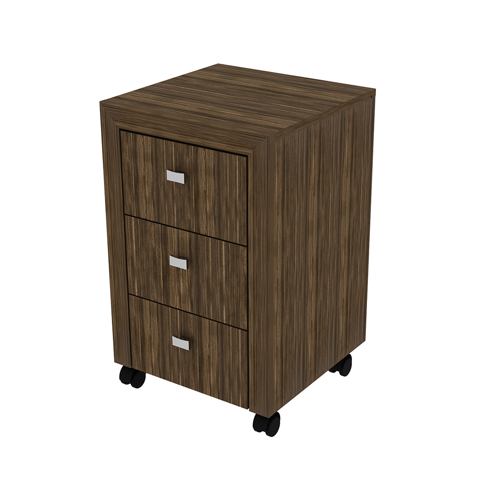 Gaveteiro para Escritório Home Office ME4108 MDP Nogal G69 - Gran Belo