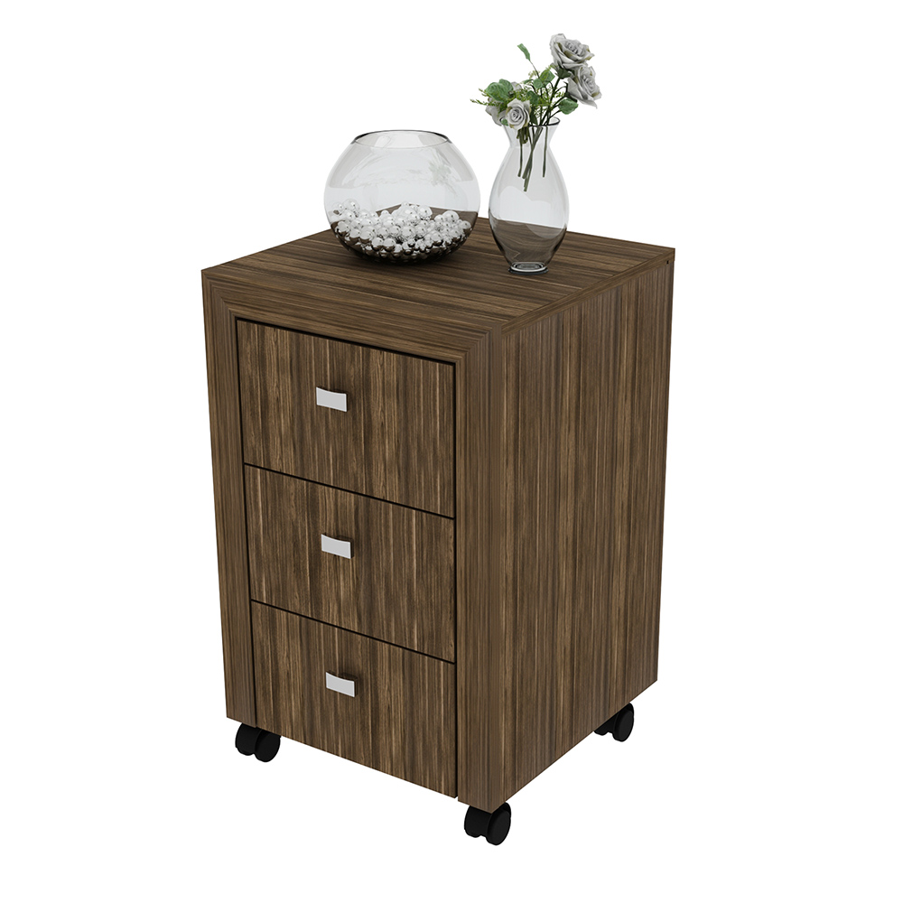 Gaveteiro para Escritório Home Office ME4108 MDP Nogal G69 - Gran Belo