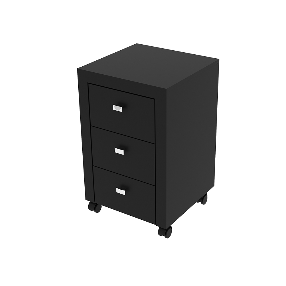Gaveteiro para Escritório Home Office ME4108 MDP Preto G69 - Gran Belo