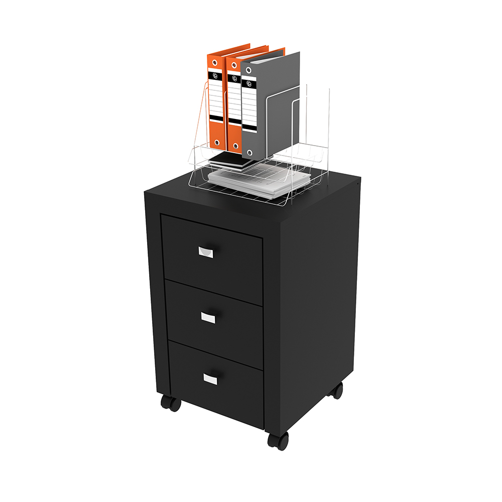 Gaveteiro para Escritório Home Office ME4108 MDP Preto G69 - Gran Belo