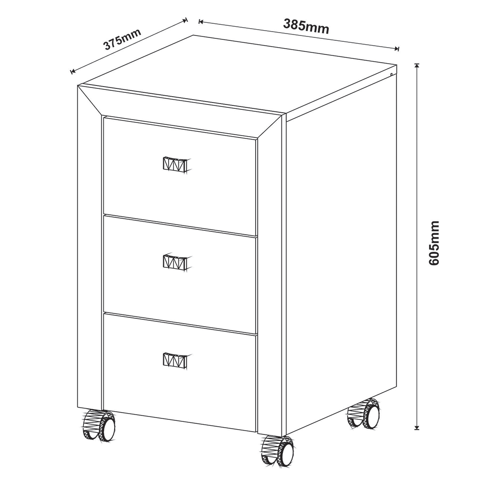 Gaveteiro para Escritório Home Office ME4108 MDP Rustico G69 - Gran Belo