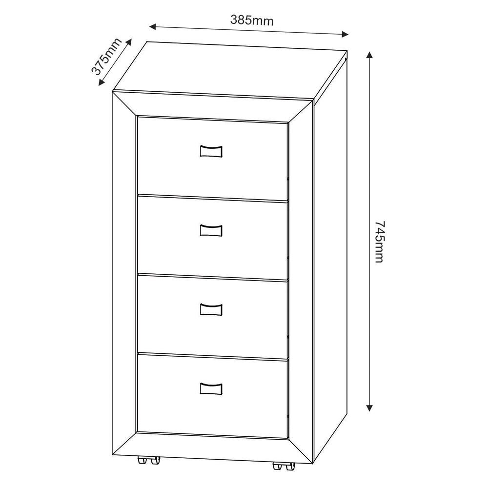 Gaveteiro para Escritório Home Office ME4133 MDP Rustico G69 - Gran Belo