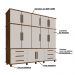 Guarda Roupa 12 Portas 6 Gavetas e Sapateira Hawking Malbec/Off White G37 - Gran Belo