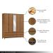 Guarda Roupa MDF 5 Portas Cullen 6 Gavetas Freijó - G74 - Gran Belo