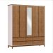 Guarda Roupa MDF 5 Portas Cullen 6 Gavetas OffWhite/Freijó G74 - Gran Belo