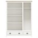 Guarda Roupa Madeira Maciça 3 Portas Osiris 2 Gavetas Branco/Freijó - G74 - Gran Belo