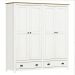 Guarda Roupa Madeira Maciça 4 Portas Osiris 2 Gavetas Branco/Freijó - G74 - Gran Belo
