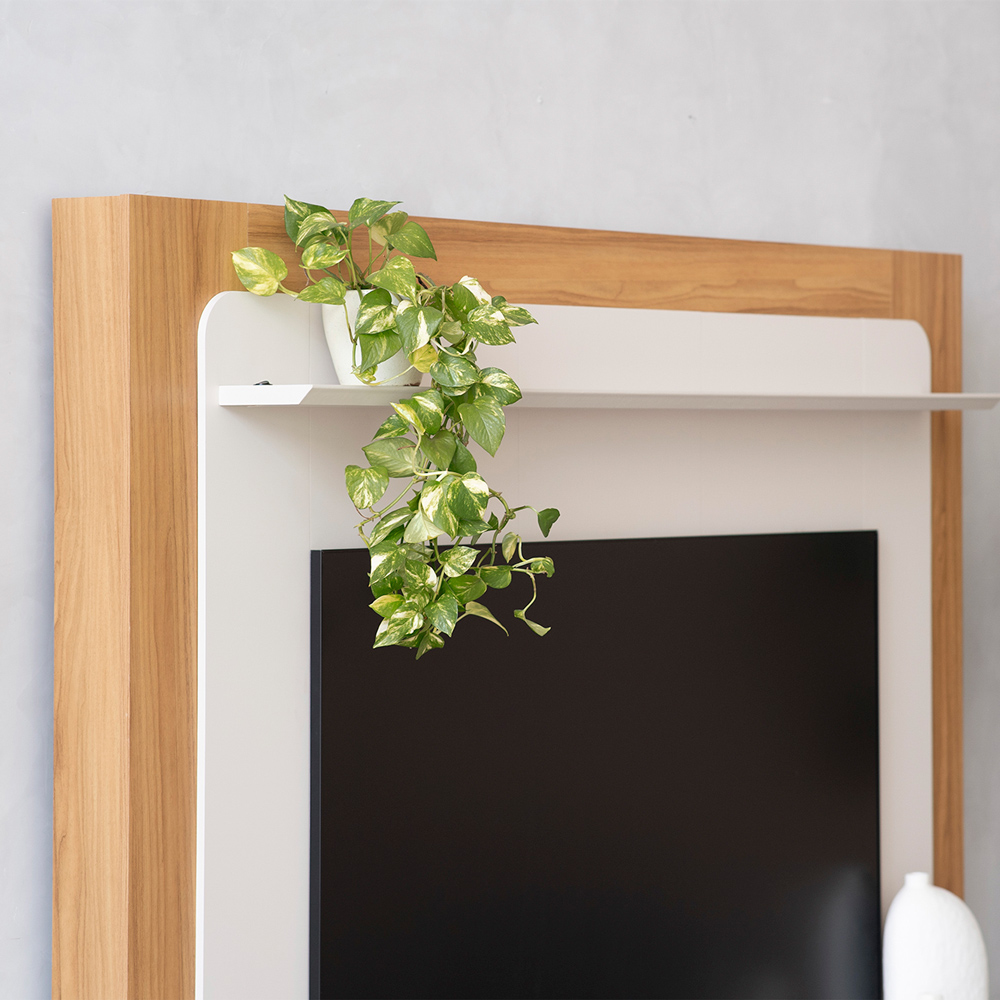 Home Decorativo Max MDP/MDF com Portas TV Até 70 Polegadas Tauari/Off White G77 - Gran Belo