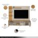 Home Decorativo Nala MDP/MDF TV até 70 Polegadas Pés de Madeira Tauari/Off White G77 - Gran Belo