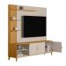 Home Decorativo Nala MDP/MDF TV até 70 Polegadas Pés de Madeira Tauari/Off White G77 - Gran Belo