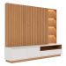 Home Estante Monterrey Decorativo TV até 82 MDP/HDF 240cm Fitas LED Nichos Freijó/Off White G73 - Gran Belo