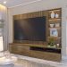 Home Estante Para TV 82 Monterrey Detalhe Ripado e Nichos com Led Amêndoa G73 - Gran Belo