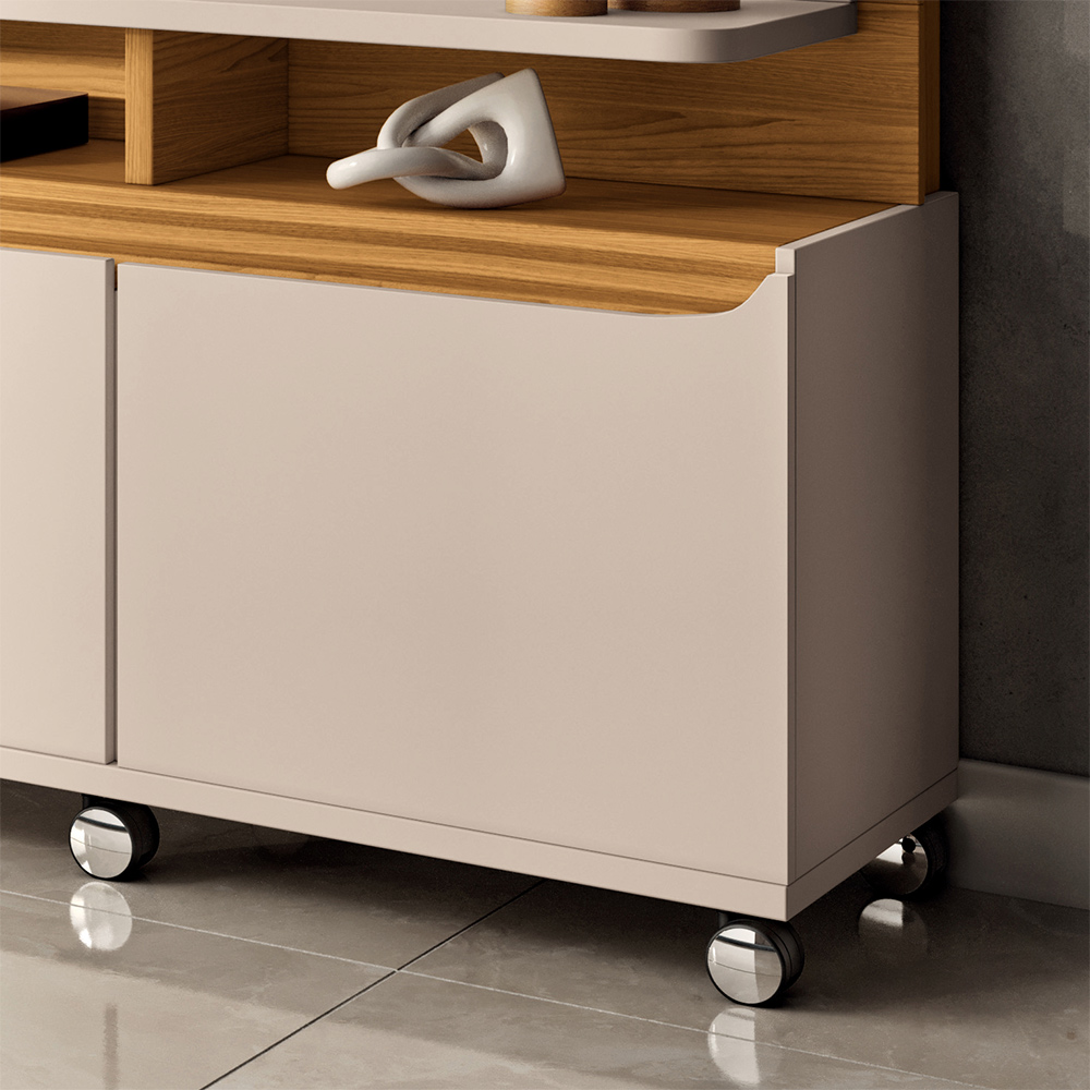 Home Estante Quantum em MDP/MDF para TV até 70 Polegadas Off White/Cinamomo G26 - Hb Móveis