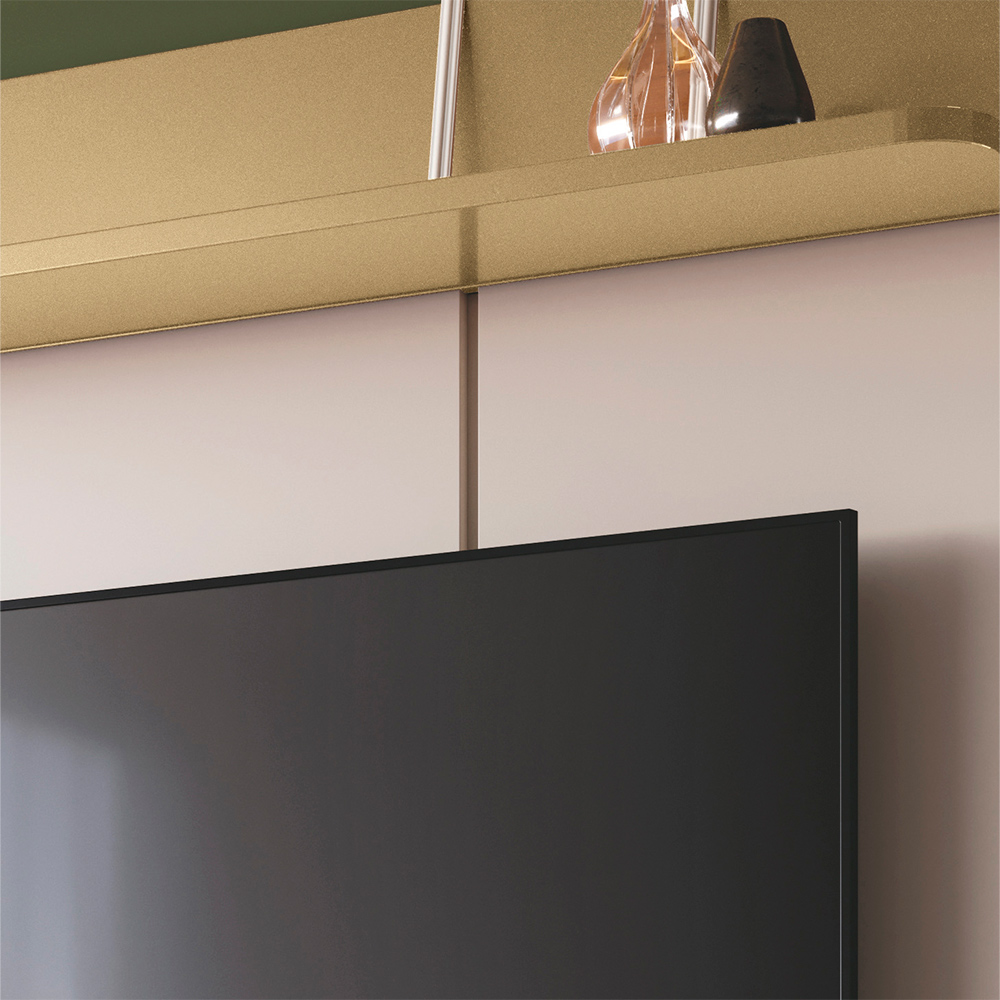 Home Painel  Suspenso Decorativo Messier para TV 70 Polegadas Off White/Champagne G26 - Gran Belo