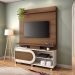 Home Theater Órbis TV até 55 Polegadas com Rodízios Castanho/Off White G26 - Hb Móveis
