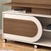 Home Theater Órbis TV até 55 Polegadas com Rodízios Castanho/Off White G26 - Hb Móveis