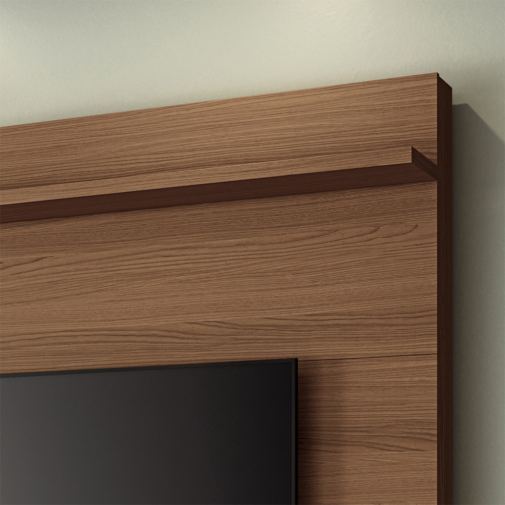 Home Theater Decorativo Globo c/Rodízios para TV até 55 Polegadas Castanho/Off White G26 - Gran Belo