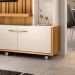 Home Theater Decorativo Perseu TV até 60" com LED Cinamomo/Off White  G26 - Gran Belo
