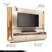 Home Theater Decorativo Punk para TV até 75" com LED Off White/Cinamomo G26 - Gran Belo