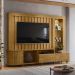Home Theater Durand 2 Portas Deslizantes 4 Nichos MDP até 70 Cumaru G97 - Gran Belo