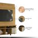 Home Theater Hanso 2 Portas Deslizantes 4 Nichos MDP até 65 Cumaru/Opala G97 - Gran Belo