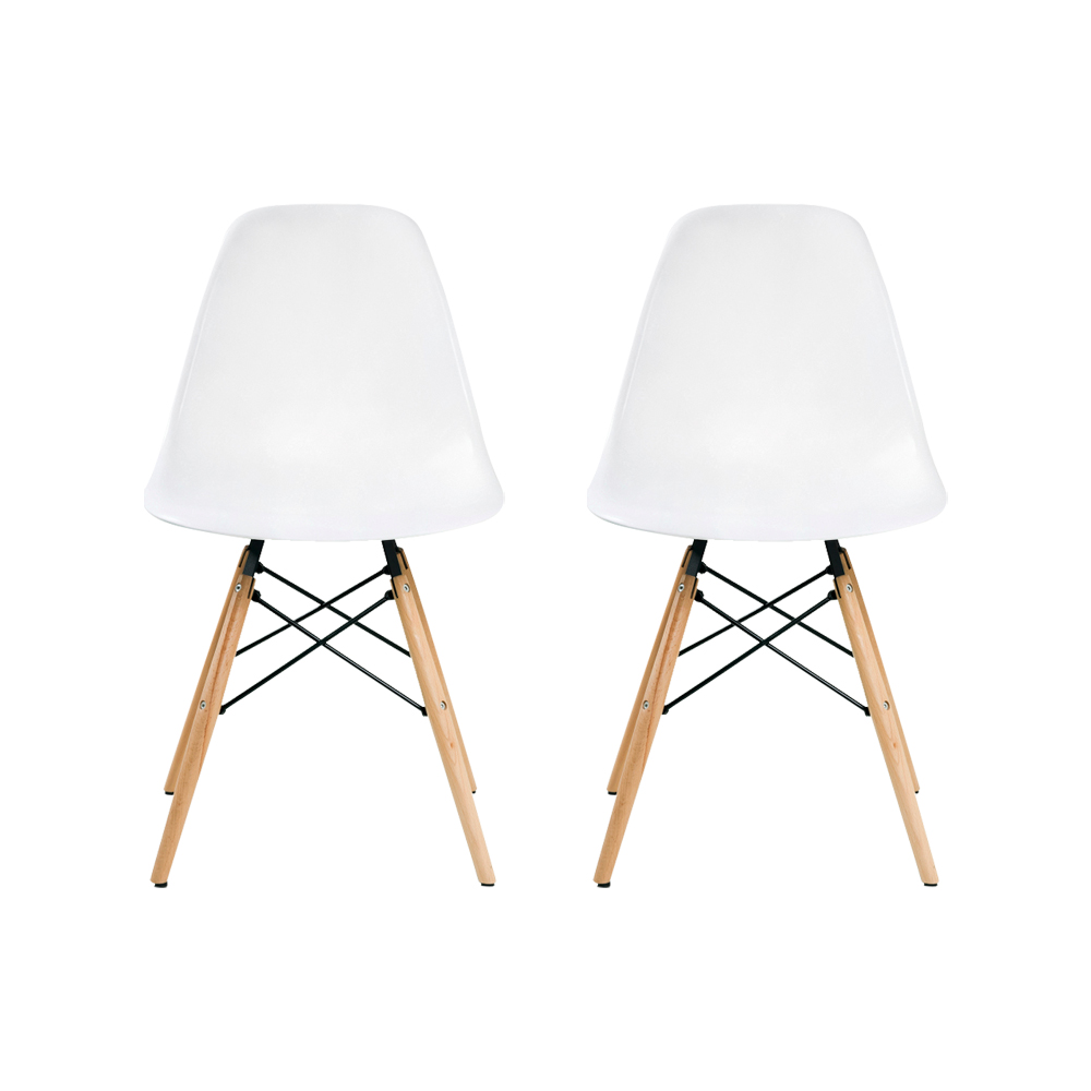 KIT 2 Cadeira Decorativa para Sala e Cozinha Garabit Branco G04 - Gran Belo