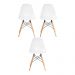 KIT 3 Cadeira Decorativa para Sala e Cozinha Garabit Branco G04 - Gran Belo