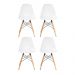 KIT 4 Cadeira Decorativa para Sala e Cozinha Garabit Branco G04 - Gran Belo